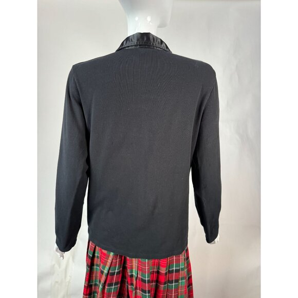 Rafaella Black Long Sleeve Blouse With Satin Trim & Dual Front Pockets Size XL - Picture 15 of 16